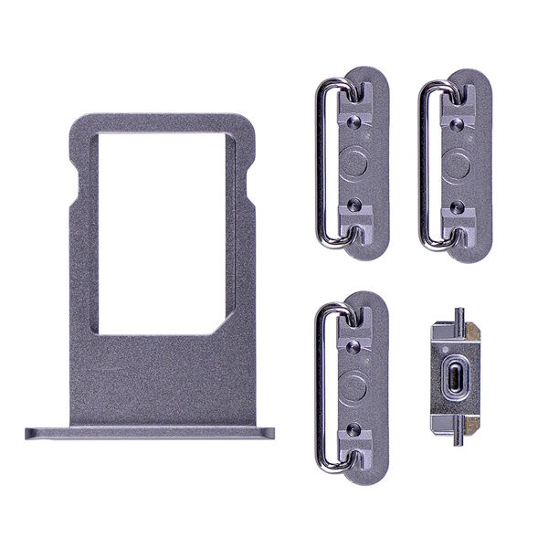  iPhone 6S Volume/Mute/Power Button Set + Sim Card Tray - Gray