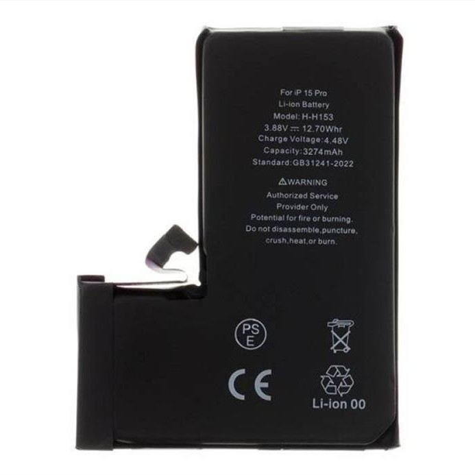 iPhone 15 Pro Battery Li-Ion 3.85V 3274mAh A3011 (Standard) ( MOQ:50 pieces)