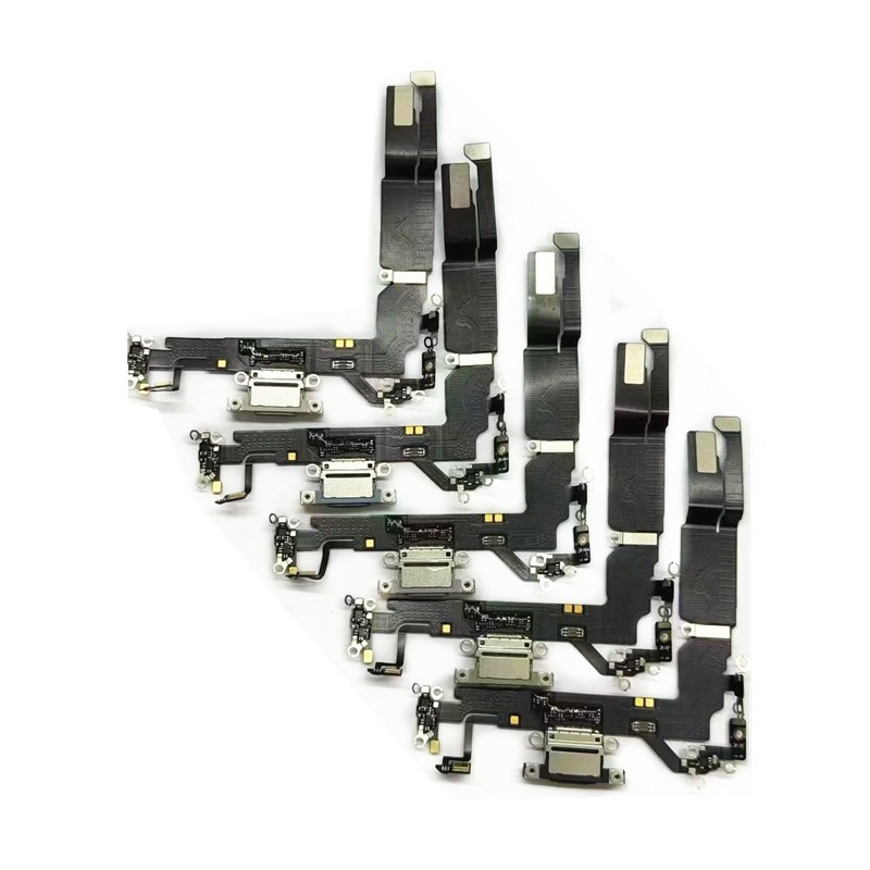 iPhone 17 Charging Port Flex Cable (White/Green/Blue/Purple/Black) (Pulled)