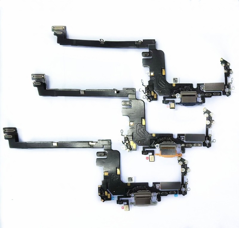 iPhone 17 Pro Charging Port Flex Cable (Silver/Orange/Blue) (Pulled) (USA Version）