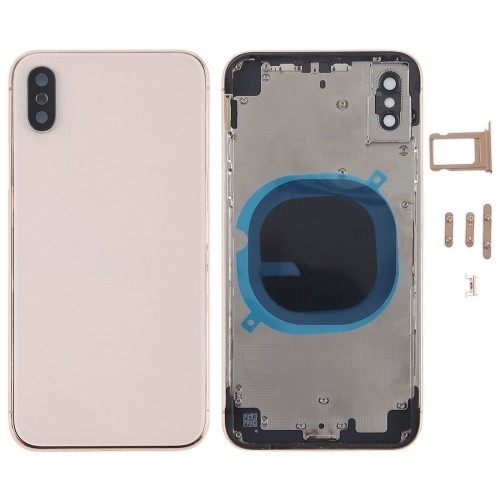 iPhone X Middle Frame + Battery Door + Back Camera Lens and Bezel + Side Buttons + SIM Card Tray (White/Gold/Red/Black) OEM